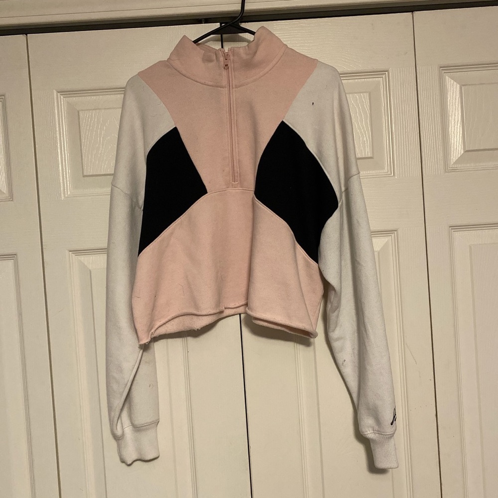 hollister cropped quarter zip